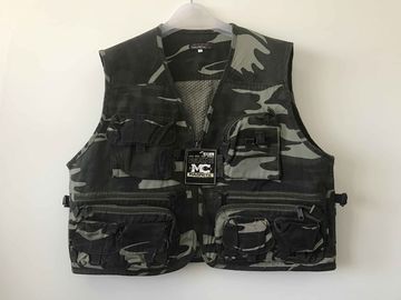 Mens vest, camo vest, waistcoat 036 in T/C 65/35 fabric, camouflage, S-3XL
