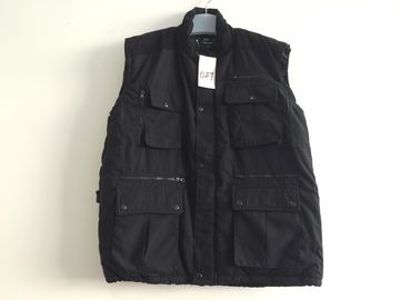 winter vest,  warm waist coat, UK style, black, S-3XL, padding with corduroy shoulder
