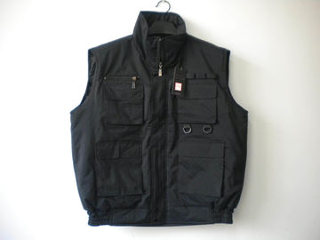 winter vest,  warm waist coat, grey, S-3XL, pongee outer, paded lining