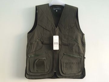 Hunting vest in taslan fabric, S-3XL, olive, green color, water proof