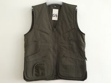 Hunting vest in taslan fabric, S-3XL, olive, green color, water proof