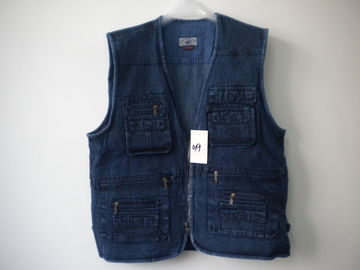 Jeans vest, denim vest, in 100% cotton, S-3XL, denim blue, navy