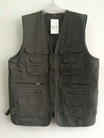 vest, waistcoat, mens vest, fishing vest, 100% cotton, S-3XL, olive, green color