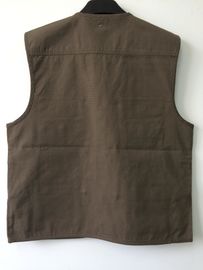 vest, waistcoat, mens vest, fishing vest, 100% cotton, S-3XL, coffee, brown