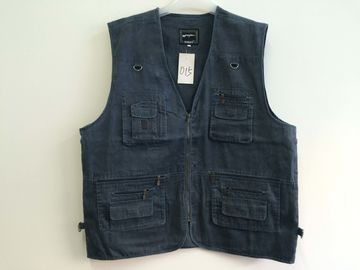 vest, waistcoat, polyester washed fabric, weeding vest, weeding waistcoat, S-3XL, 4 colors: black, blue, green & beige