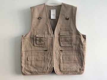vest, mens vest, mens waist coat in 100% cotton fabric, fishing vest, beige color, casual vest, casual waist coat 014