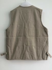 vest, waistcoat, mens vest 012 in 100% cotton fabric, fishing vest, beige color, S-3XL