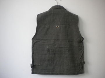 vest, mens vest in 100% polyester, washed fabric, black, fishing vest, casual vest
