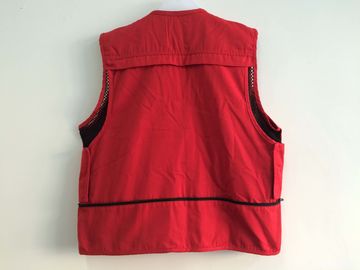 vest, photography vest, mens vest 005 in T/C 65/35 fabric, red color, fishing vest, casual vest