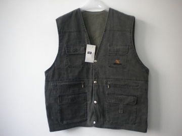vest, reversible vest, mens vest in T/C 65/35 fabric, fishing vest, casual vest