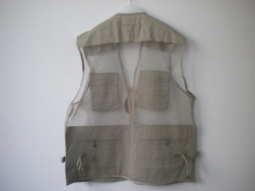 vest, waistcoat, net vest, mens vest, fishing vest, 100% polyester, S-3XL, beige