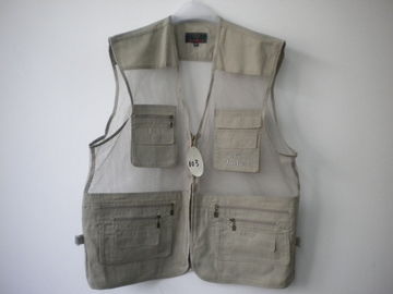 vest, waistcoat, net vest, mens vest, fishing vest, 100% polyester, S-3XL, beige