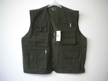 vest, mens vest in T/C 65/35 fabric, fishing vest, casual vest