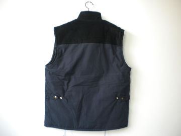 winter vest,  warm waist coat, UK style, navy, S-3XL, padding with corduroy shoulder
