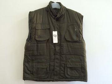 winter vest, winter waistcoat, olive green, S-3XL, T/C 65/35 outer fabric, padding and polarfleece lining