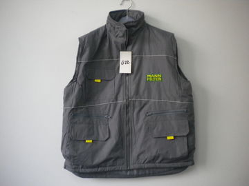 winter vest,  warm waist coat, grey, S-3XL, pongee outer, paded lining
