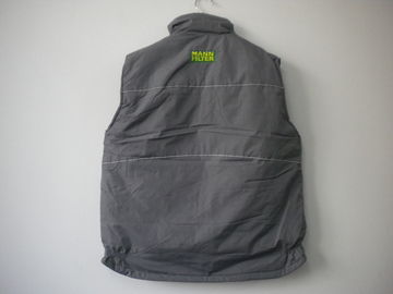 winter vest,  warm waist coat, grey, S-3XL, pongee outer, paded lining