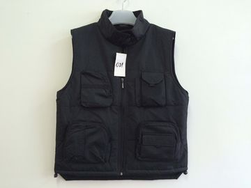 winter vest,  warm waist coat, black, S-3XL, pongee outer, padding and polarfleece lining