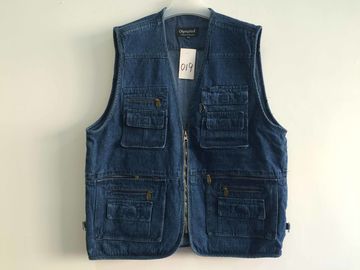 Jeans vest, denim vest, in 100% cotton, S-3XL, denim blue, navy