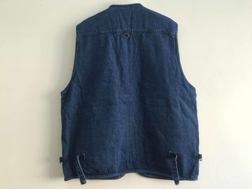Jeans vest, denim vest, in 100% cotton, S-3XL, denim blue, navy