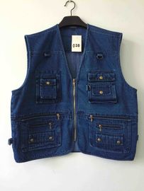 Jeans vest, denim vest, in 100% cotton, S-3XL, denim blue, navy