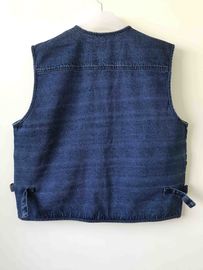Jeans vest, denim vest, in 100% cotton, S-3XL, denim blue, navy