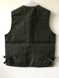 Mens classic vest in 100% polyester washed fabric, washed green color, S-3XL