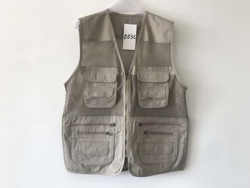 vest, waistcoat, net vest, mens vest, fishing vest, 100% cotton, S-3XL, beige