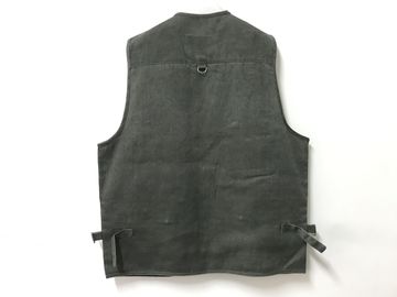 Mens classic vest，mens waist coat, vest in 100% polyester washed fabric, washed green colour, S-3XL