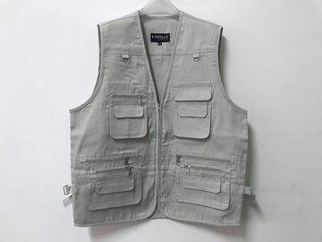 Mens classic vest，mens waist coat, vest in 100% polyester washed fabric, stone/beige colour, S-3XL