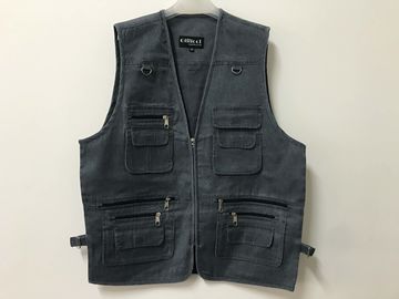 Mens classic vest，mens waist coat, vest in 100% polyester washed fabric, washed blue colour, S-3XL