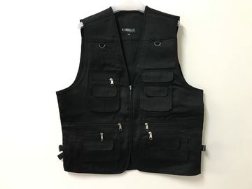 Mens classic vest，mens waist coat, vest in 100% polyester washed fabric, washed black color, S-3XL