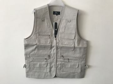 Mens classic vest，mens waist coat, vest 030 in 100% polyester washed fabric, stone/beige colour, S-3XL