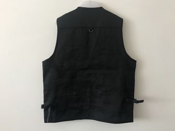 Mens classic vest，mens waist coat, vest in 100% polyester washed fabric, black colour, S-3XL