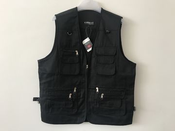 Mens classic vest，mens waist coat, vest in 100% polyester washed fabric, black colour, S-3XL