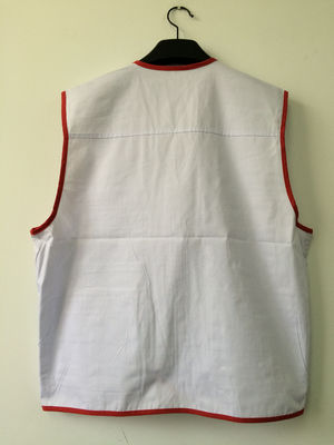 vest, mens vest, waistcoat 011W in T/C 65/35 fabric, white color, fishing vest, casual vest