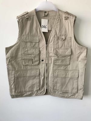 Mens classic vest，mens waist coat, 046 CCTV vest in 100% cotton fabric, stone/beige colour, S-3XL