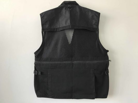 vest, photography vest, mens vest 037 in T/C 65/35 fabric, black color, fishing vest, casual vest
