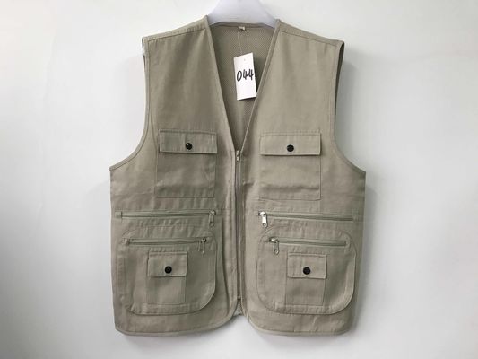 Mens classic vest，mens waist coat, vest 044 in 100% polyester washed fabric, stone/beige colour, S-3XL