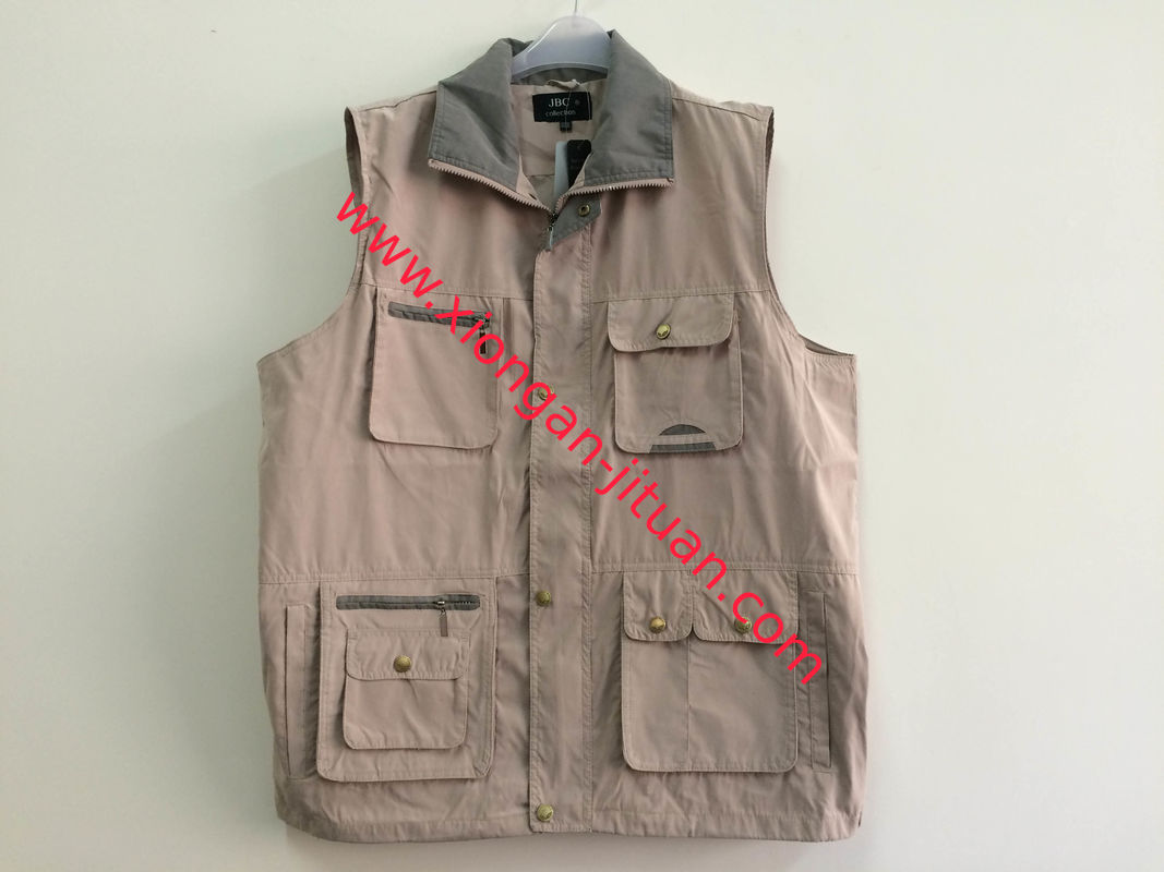 Mens classic vest，mens waist coat, gilet, vest in peach skin fabric, taupe colour, S-3XL, 049