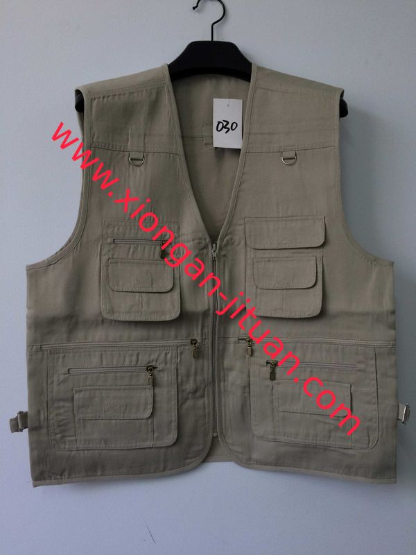 Mens classic vest in 100% polyester washed fabric, S-3XL, 4 colors can be chose