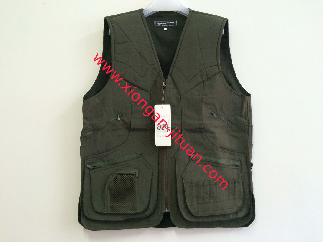 Hunting vest, taslan fabric, water proof function, S-3XL, olive, green color