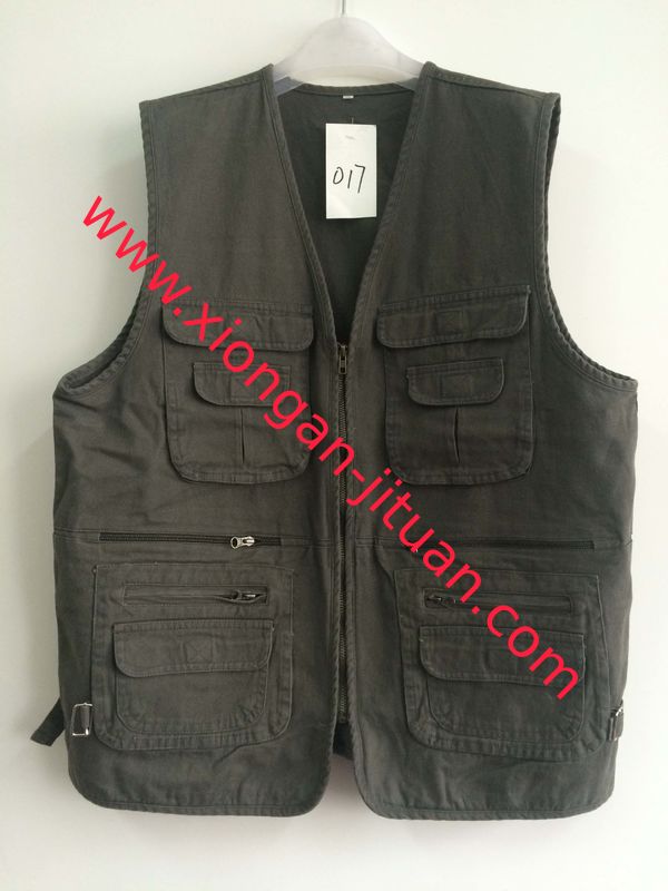 vest, waistcoat, mens vest, fishing vest, 100% cotton, S-3XL, olive, green color