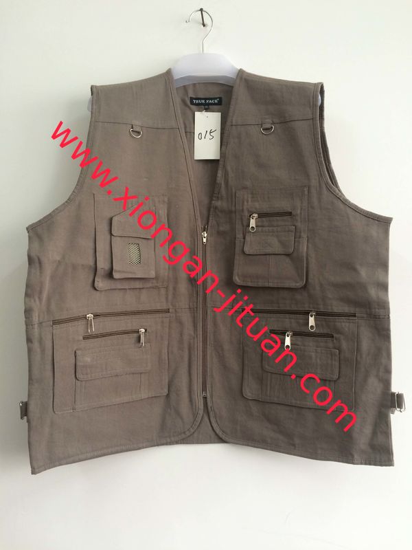 vest, waistcoat, polyester washed fabric, weeding vest, weeding waistcoat, S-3XL, 4 colors: black, blue, green & beige