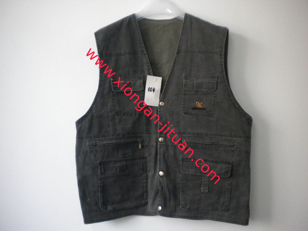 vest, reversible vest, mens vest in T/C 65/35 fabric, fishing vest, casual vest