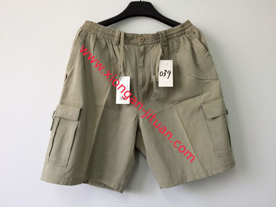 short, mens short in T/C 65/35 fabric, fishing short, casual short, khaki color, S-3XL
