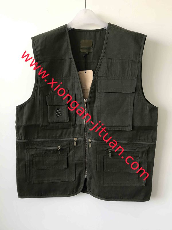 vest, waistcoat, polyester washed fabric, weeding vest, weeding waistcoat, S-3XL, 4 colors: black, blue, green & beige