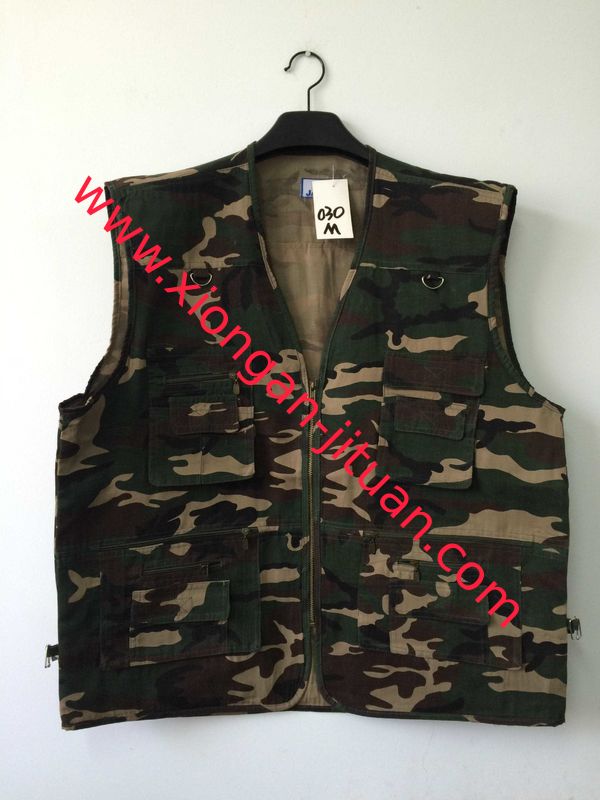 Mens classic vest, waistcoat, camo vest in T/C 80/20 fabric, 030M camouflage vest, S-3XL