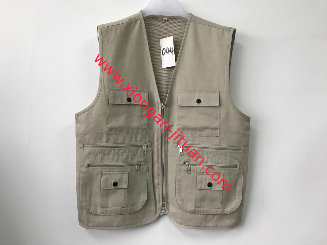 Mens classic vest，mens waist coat, vest 044 in 100% polyester washed fabric, stone/beige colour, S-3XL
