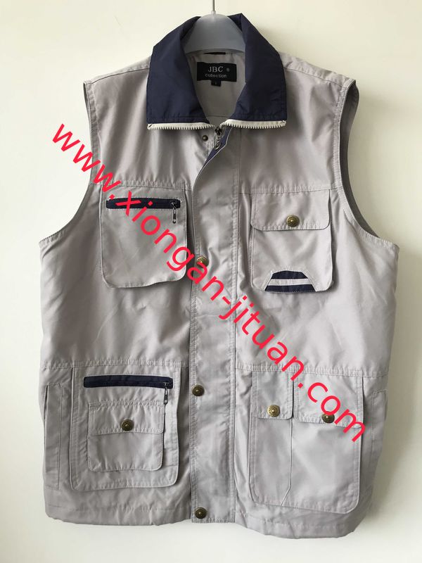 Mens classic vest，mens waist coat, gilet, vest in peach skin fabric, stone/beige colour, S-3XL, 049